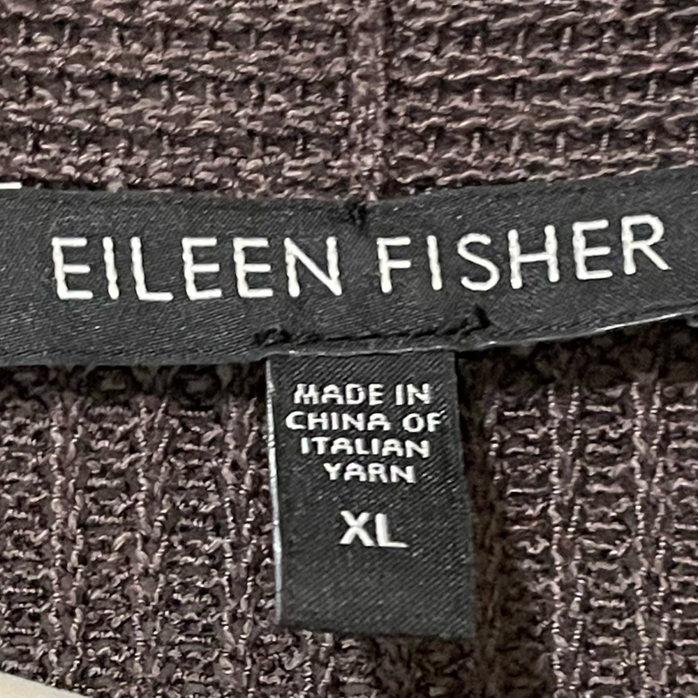 Eileen Fisher silk blend open front long line cardigan, knit sweater - Picture 5 of 7